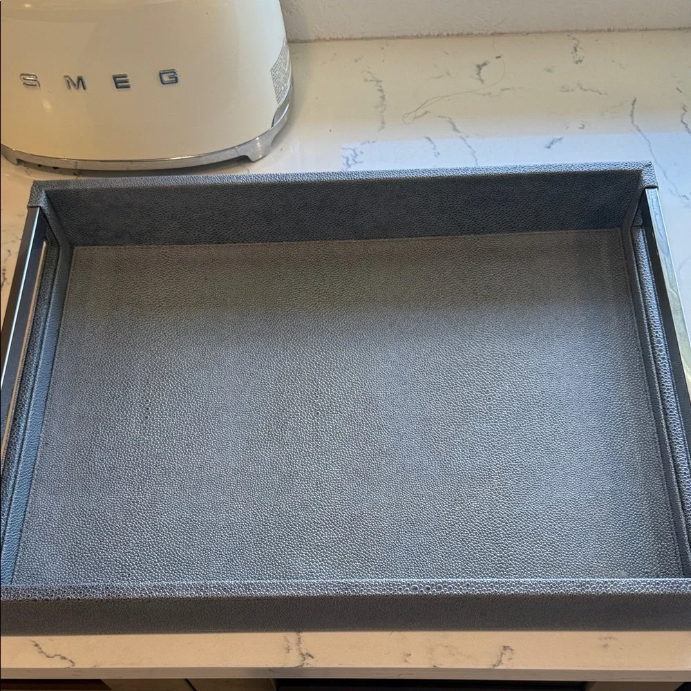 Crate&Barrel Charcoal Leather Organizer
